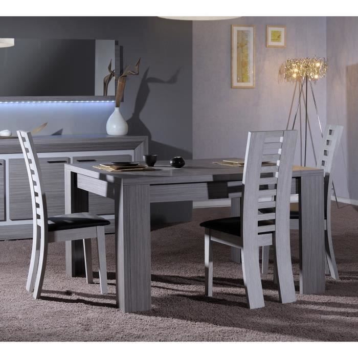 LYNEA Table carrée bois gris et laque L140 cm Achat